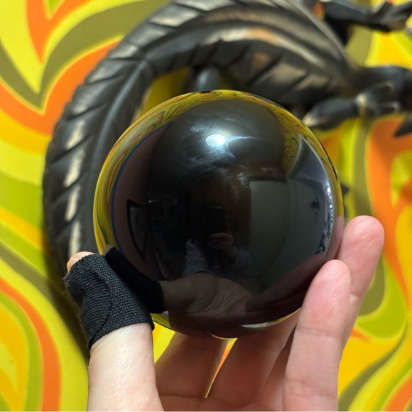 High Quality 1 lb. Black Obsidian Sphere - Picture 2 of 2